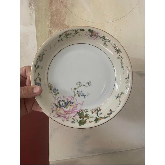 Vintage Czechoslovakian Epiag Floral Yellow and Pink 7.75” Bowls Garden Party Chic - Set of Eight (8) For Sale - Image 10 of 10