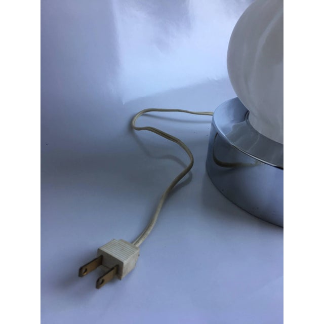 Murano Mid-Century Mottled Frosted Glass Lamp, Italy For Sale - Image 4 of 5