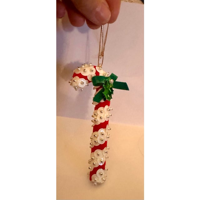 Set of 13 Vintage MCM Iconic Hand Made Sequin Push Pin Ornaments For Sale - Image 9 of 12