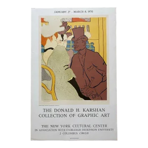 1970 Henri De Toulouse Lautrec "Englishman at the Moulin Rouge" Print by Mourlot