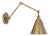 Matthew Izzo Home Two Arm Adjustable Wall Lamp With Metal Shade in Warm Brass For Sale
