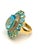 Bochic "Capri" Natural Oval Shape Blue Topaz & Diamond Set In 18K Gold & Silver For Sale - Image 12 of 18