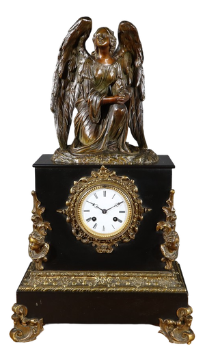 Napoleon III Marble and Bronze Clock