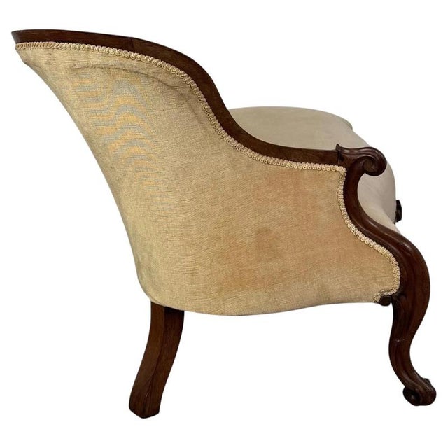 19th Century 19th Century Victorian Mahogany Chaise Longue For Sale - Image 5 of 12