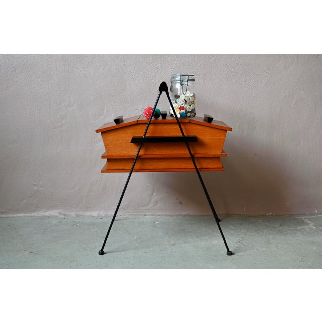 French Sewing Box with Compass Feet, 1960s For Sale - Image 15 of 16