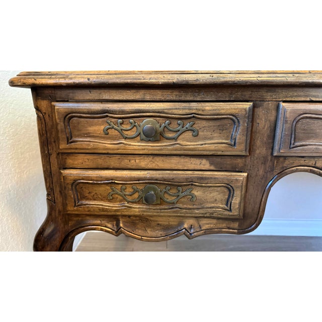 Vintage John Widdicomb French Country Parquet Writing / Partner's Desk For Sale - Image 10 of 12