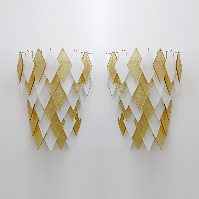 Gold Italian Modern Murano Glass Sconces, 2000, Set of 2 For Sale - Image 8 of 8