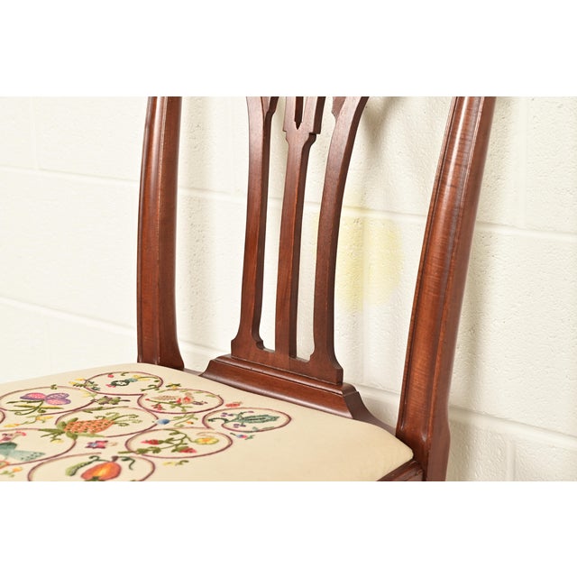 Wood Baker Furniture Style Chippendale Carved Mahogany Side Chair or Dining Chair For Sale - Image 7 of 13