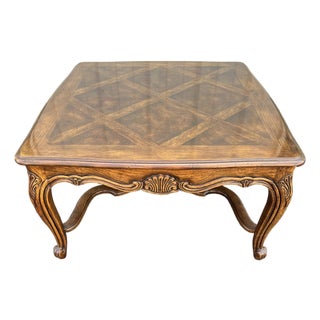 1980s Drexel Heritage French Country Walnut Side Table For Sale