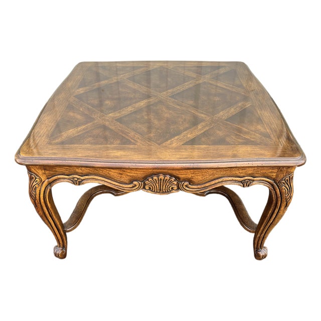 1980s Drexel Heritage French Country Walnut Side Table For Sale