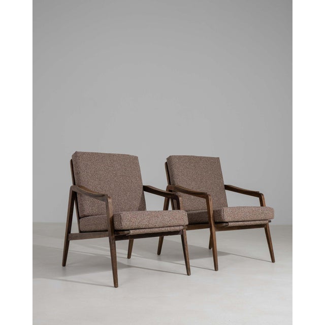 19th Century France Mid-century Modern Taupe Wood Armchair For Sale - Image 10 of 11