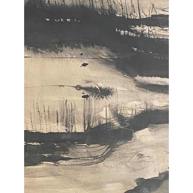 Vintage Abstract Watercolor Painting For Sale In Phoenix - Image 6 of 9