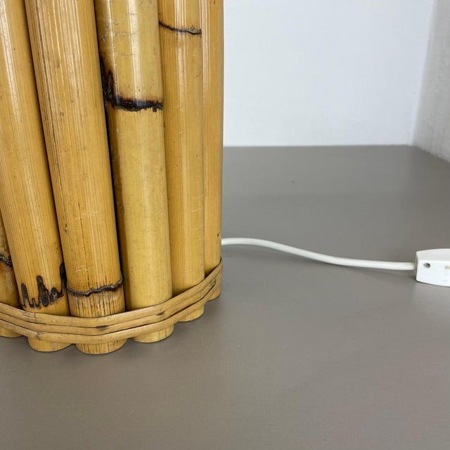 Wood Hollywood Regency Bamboo Tiki Table Light, Italy, 1970s For Sale - Image 7 of 18