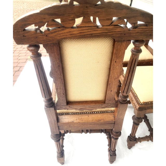 Neo-Renaissance Carved Wooden Chairs from Befos, 1880s, Befos, Set of 4 For Sale - Image 15 of 18