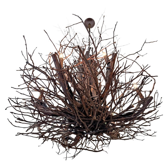 Late 20th Century Six-Arm Found Twig Chandelier For Sale - Image 10 of 10