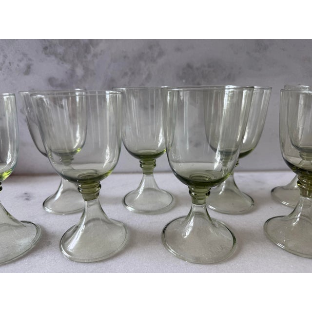 Set of 4 Juliska Green Blown Glass Wine Goblets For Sale In Austin - Image 6 of 10