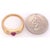 14 Karat Yellow Gold Ruby Cabochon Solitaire With Diamond Accents Ring For Sale - Image 9 of 10