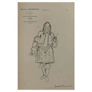 Pierre Georges Jeanniot, Man in Costume, Original Drawing, Early 20th-Century For Sale
