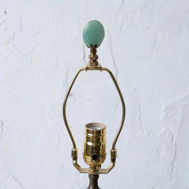 Ceramic Chinoiserie Ceramic Green Bamboo Vase Lamp, Mid-20th Century For Sale - Image 7 of 7