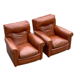 Set of Italian Poltrona Frau Chairs in Leather, 1970s