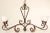 High Quality Wrought Iron 4-Arm Chandelier with Opaque Glass Shades and Gold Painted Acanthus Leaf Decoration