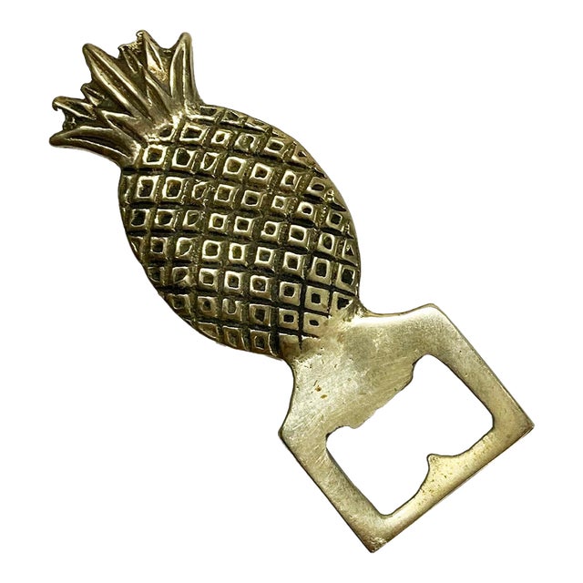 Vintage Brass Pineapple Motif Bottle Opener For Sale