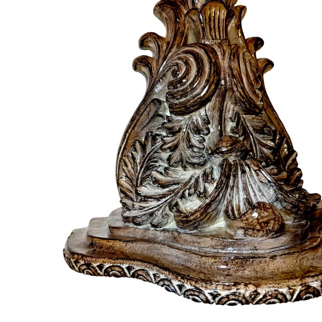 Pair or Vintage Baroque Wall Corbels • Large Acanthus Leaf Architectural Shelves For Sale - Image 11 of 18