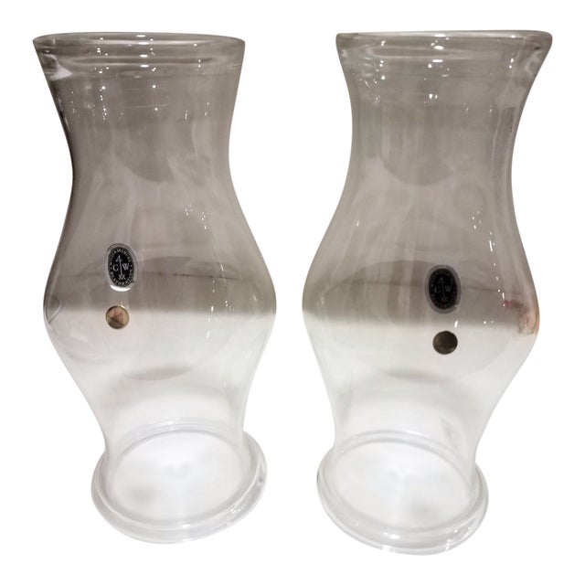 Williamsburg Hand Blown Hurricane Candle Globes a Pair Chairish