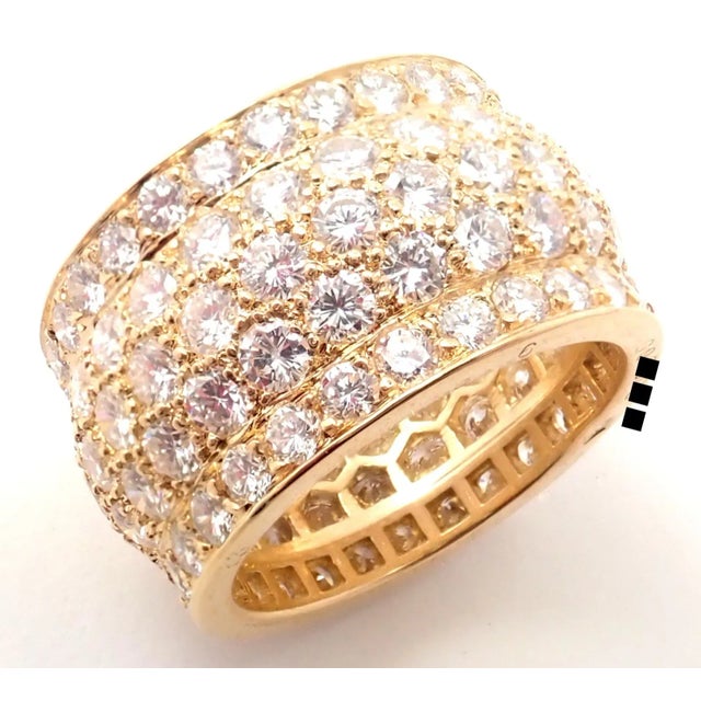 Cartier Nigeria 18k Yellow Gold Diamond Wide Band Ring Size 53 For Sale In Philadelphia - Image 6 of 12