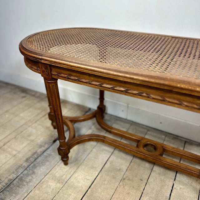 Louis XVI Style Piano Bench in Walnut, 1890s For Sale - Image 3 of 10