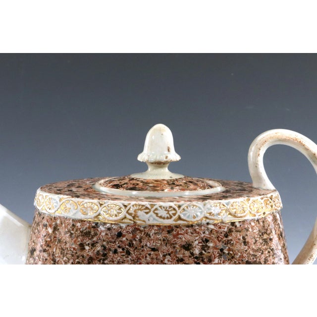 Terra Tersia: Staffordshire Pearlware Teapot with Agate and Gold Decoration Origin: Staffordshire, England Dte: circa 1795...