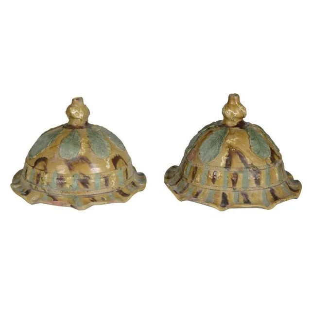 Antique Italian Glazed Vase Holders, Set of 2 For Sale - Image 10 of 11