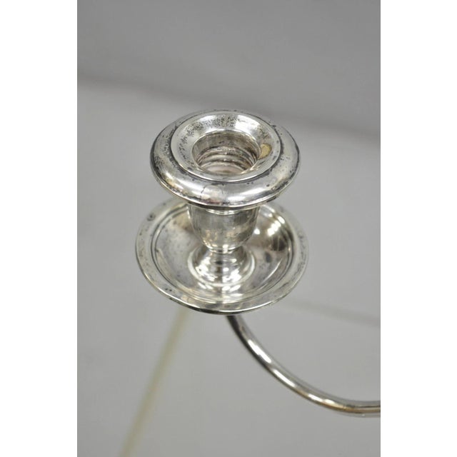 Vintage Revere Silversmith Sterling Silver Weighted 3 Arm Candelabra Candlestick For Sale In Philadelphia - Image 6 of 11