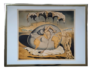 Salvador Dali, Geopoliticus Child Watching the Birth of the New Man, Hand-Signed Color Lithograph, 1970-80s