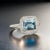 Natural Aquamarine Diamond Ring 6.5 14k White Gold 3.05 TCW Certified For Sale - Image 4 of 13