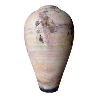 Large - 1980s Anderson Handmade Organic Studio Pottery Floor Vase – Signed For Sale