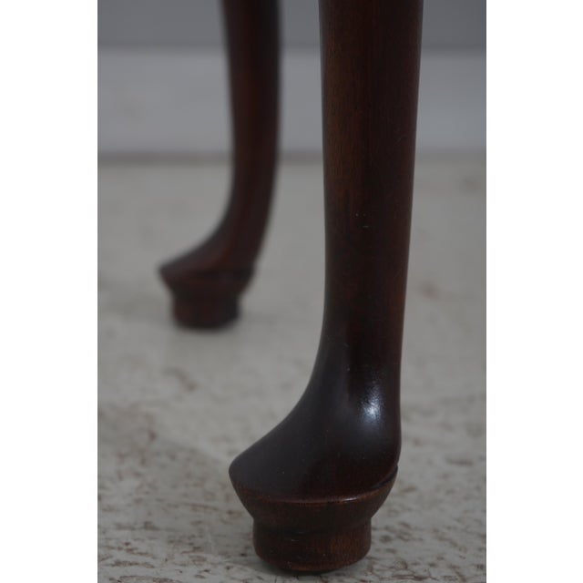 Brown Century Queen Anne Mahogany Banded Two Drawer Console Table For Sale - Image 8 of 17