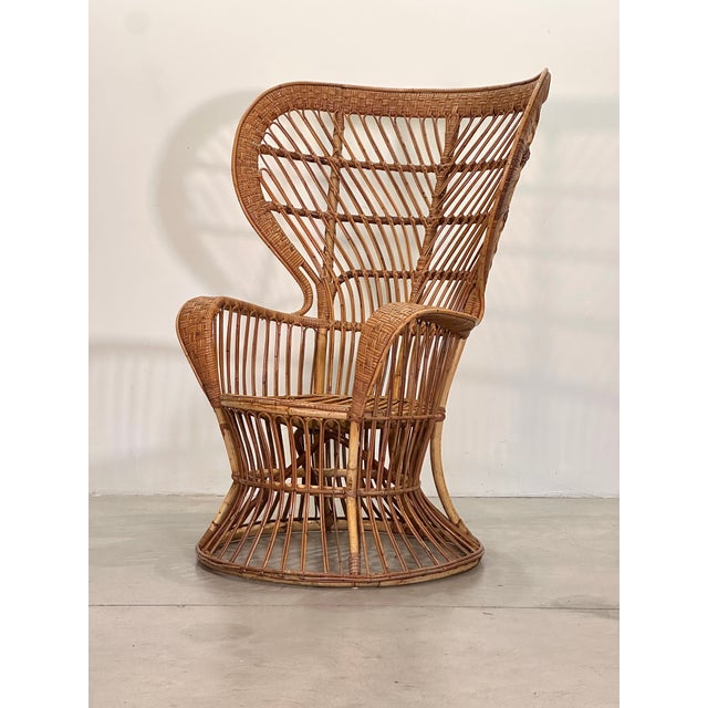 Mid-Century Modern Biancamano Armchair in Wicker by Lino Carminati and Gio Ponti, 1950s For Sale - Image 3 of 18