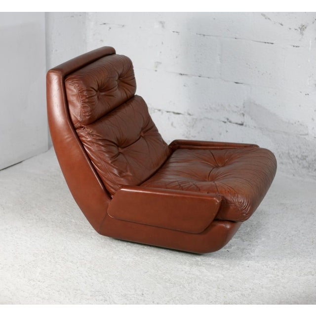 French Space Age Armchair in Leather by Jean Prévost, 1970 For Sale - Image 14 of 18
