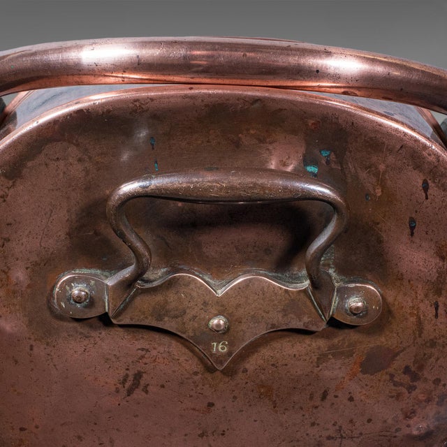 Antique Helmet Fire Bucket, English, Copper Scuttle, Fireside Bin, Victorian For Sale - Image 9 of 10
