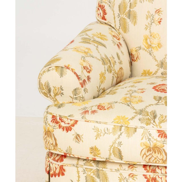 Lee Jofa Floral Fabric Upholstered Armchair For Sale - Image 4 of 9