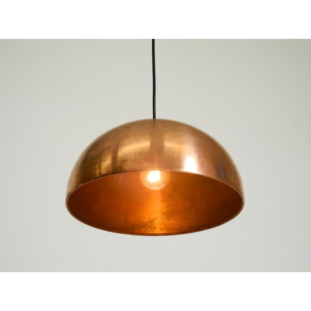 Mid-Century Modern Mid-Century Modern Italian Copper Dome Pendant Light, 1950s For Sale - Image 3 of 14