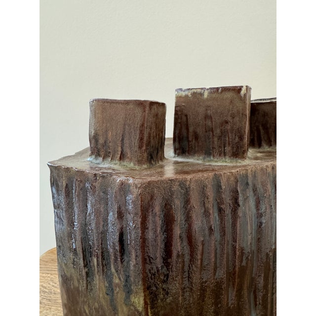 Vintage Mid-Century Modern Pottery Vase Circa 1960s For Sale - Image 4 of 12