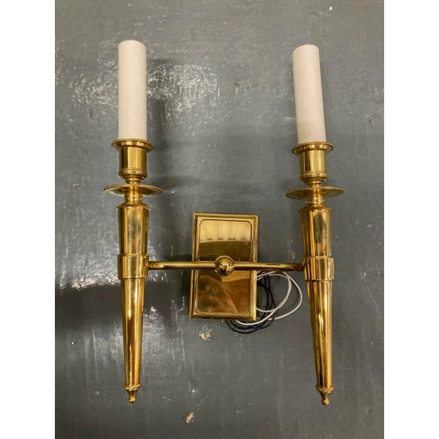 Remains Lighting Eric Twin Sconce in Unlacquered Brass For Sale - Image 11 of 11
