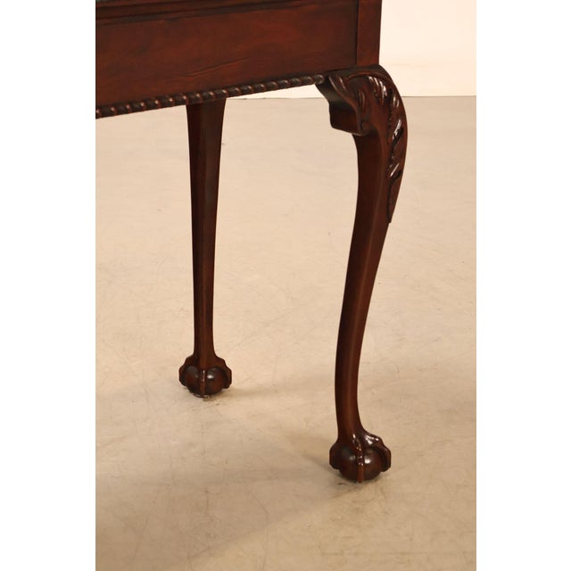 Stickley Chippendale Style Marble Top Mahogany Sofa Table Console For Sale - Image 11 of 18