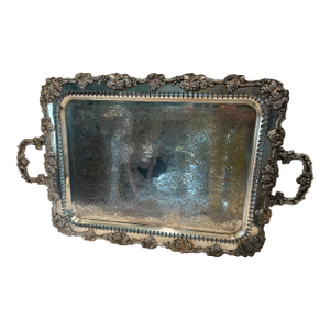 Antique English Hallmarked Silver Plate Serving Tray