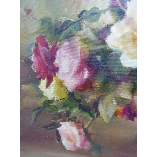 William Reynard Hood, Still Life with Roses, Mid Century, Oil on Canvas For Sale - Image 11 of 14