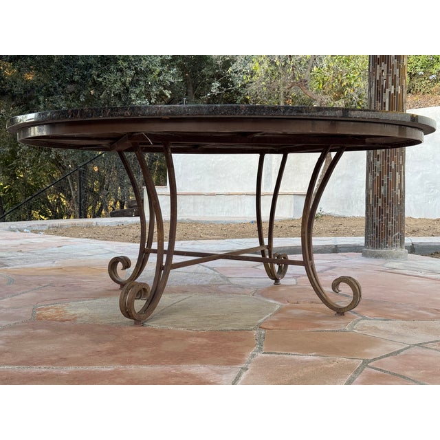 Brown Outdoor/Indoor Granite Dining Table For Sale - Image 8 of 10