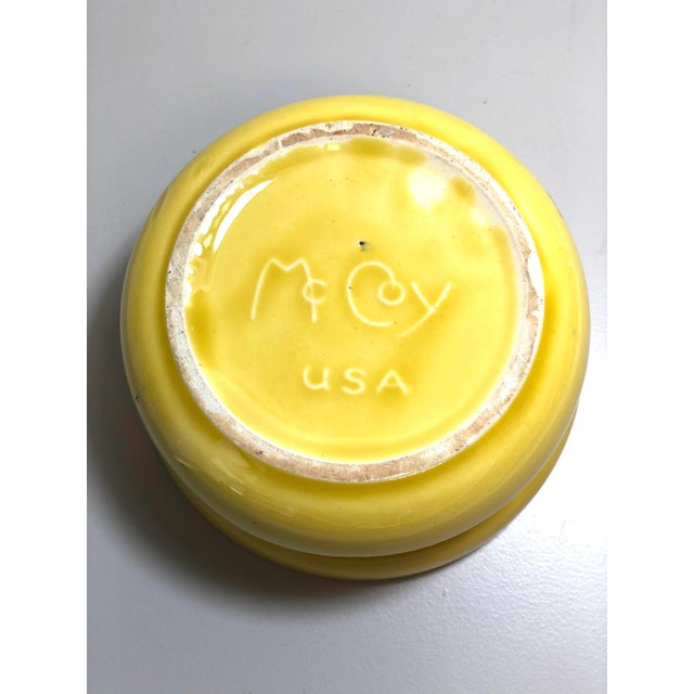 McCoy Pottery 1940s - 1960s Medium “Yellow" Mid-Century Flowerpot and Saucer For Sale - Image 4 of 6