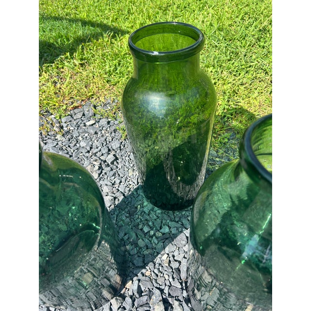 Green Antique Green Large German Pickling Jars -Set of 3 For Sale - Image 8 of 12